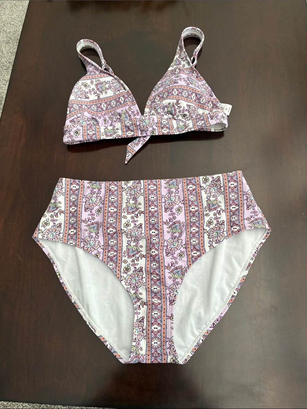 Purple Paisley Two-Piece Bikini Set